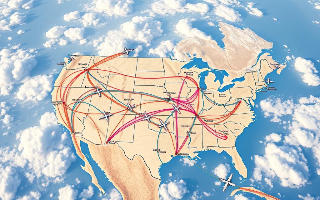 major domestic flight routes